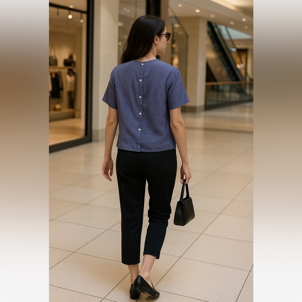 AMANDA SMITH | Lavender Embroidered Silk Blouse